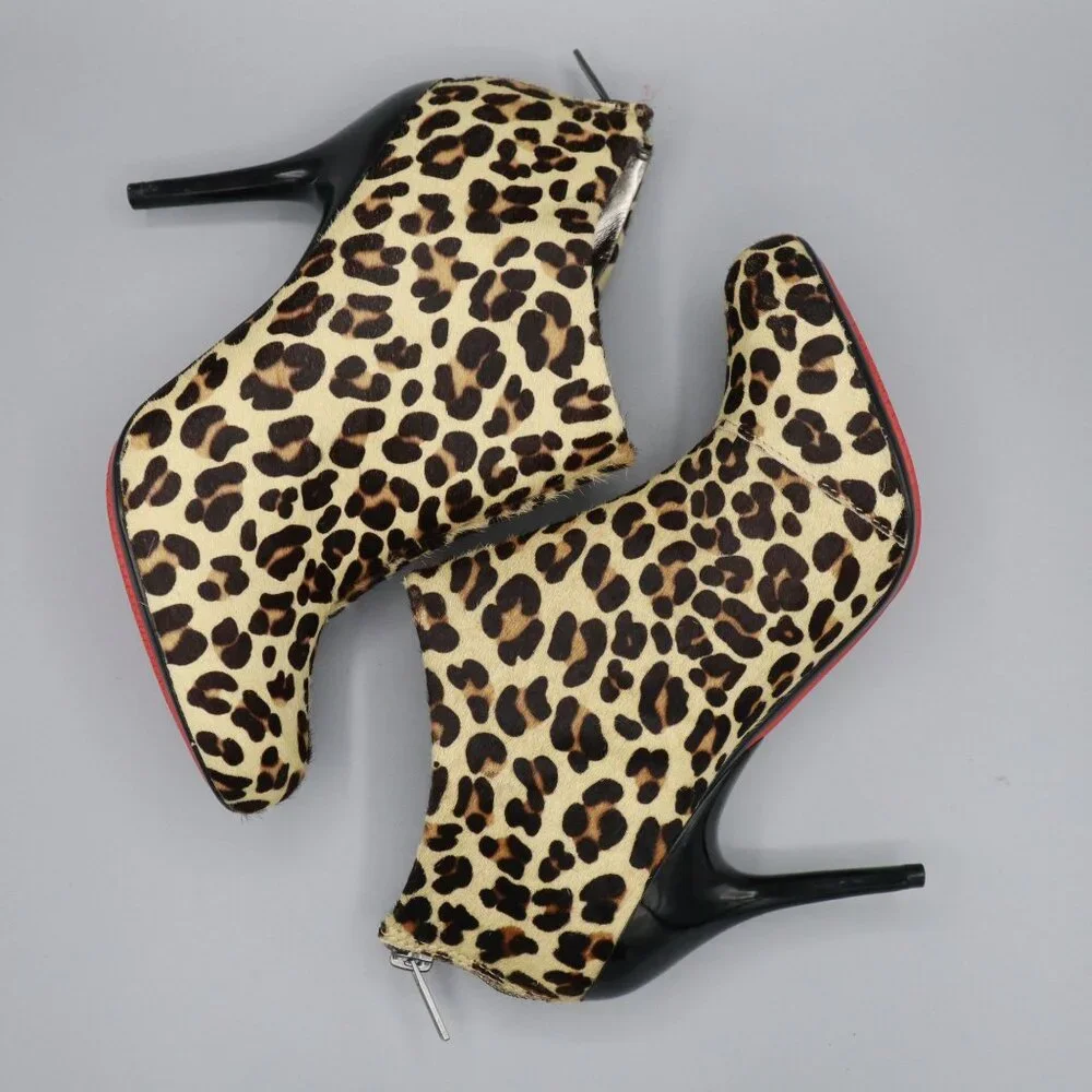 Kenneth Cole Leopard Print Booties Womens 7.5M Tan Party‎ Mob Wife Brunch Trendy